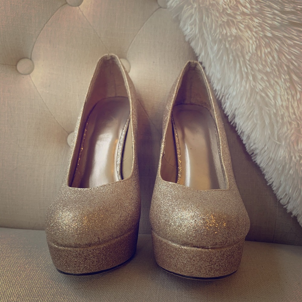 Champagne Gold Glitter Heels